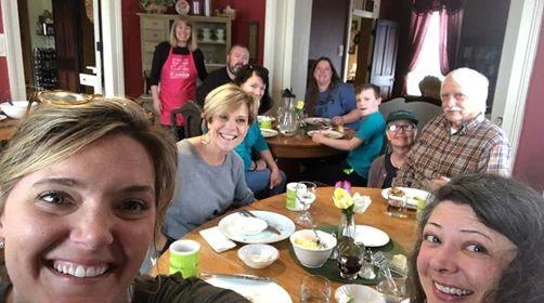 Friends having fun at girls get together